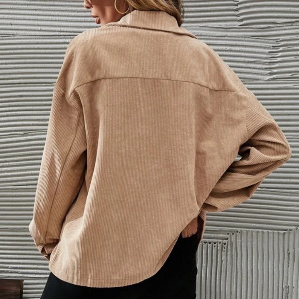 Cozy Button up Corduroy Oversized Jacket Shacket - Picture 13 of 13